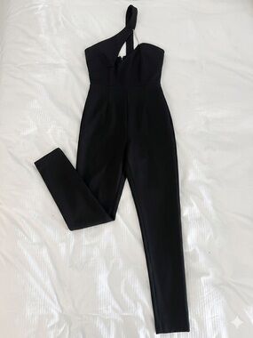 REVOLVE Black One-Shoulder Skinny Jumpsuit